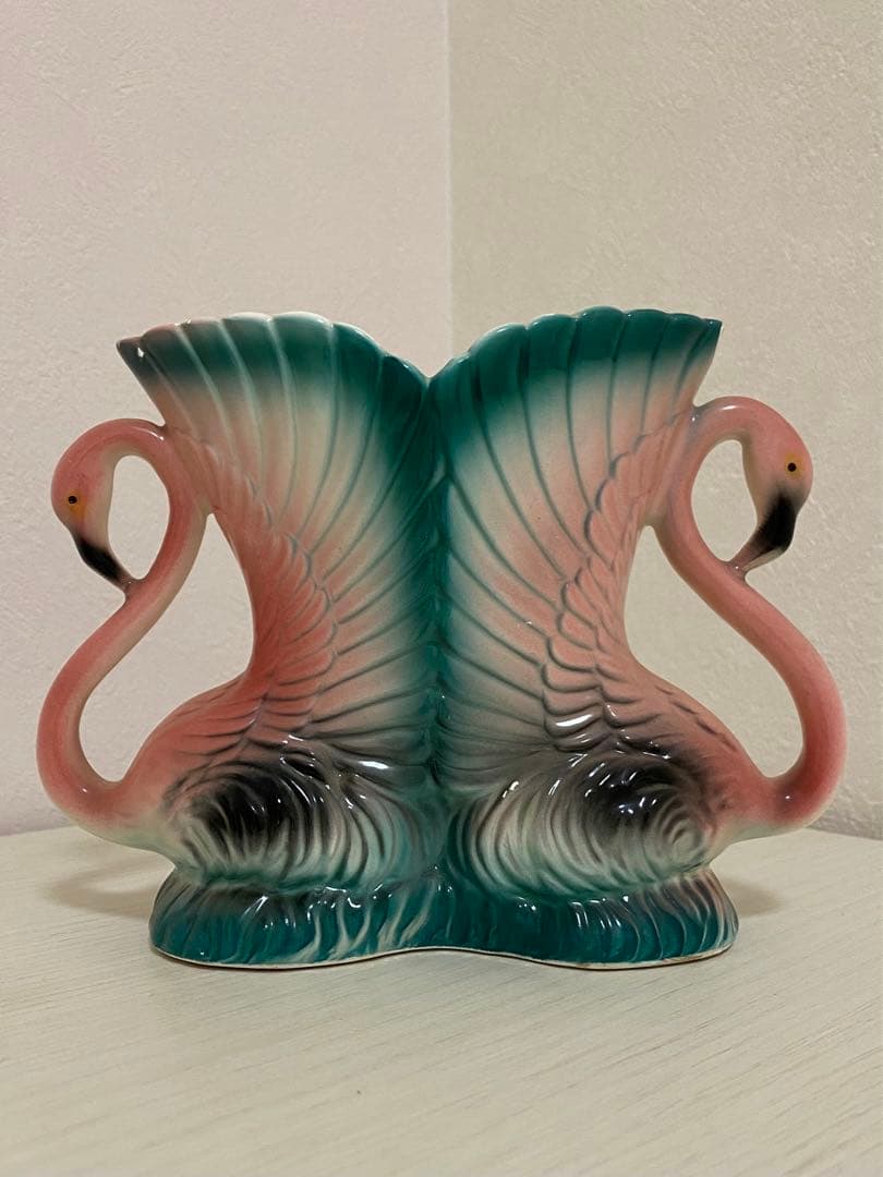 希少品 ピンク フラミンゴ 花瓶 フラワーベース 50S ミッドセンチュリー