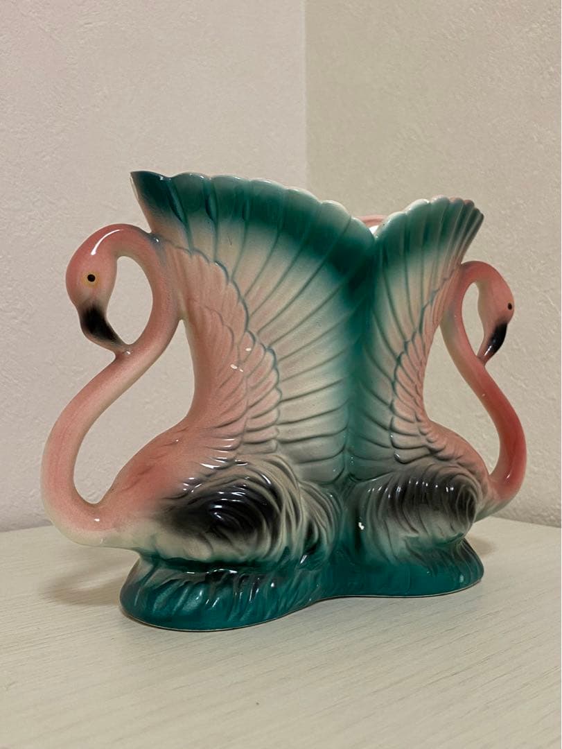 希少品 ピンク フラミンゴ 花瓶 フラワーベース 50S ミッドセンチュリー