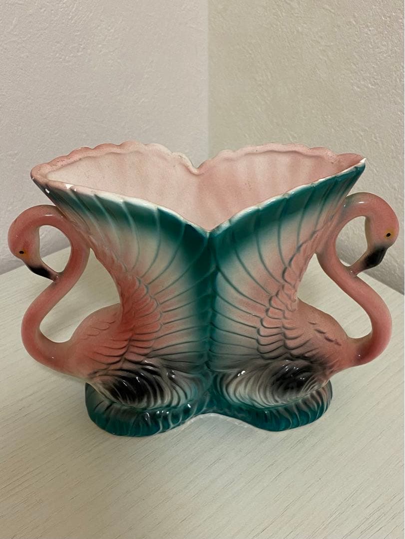 希少品 ピンク フラミンゴ 花瓶 フラワーベース 50S ミッドセンチュリー