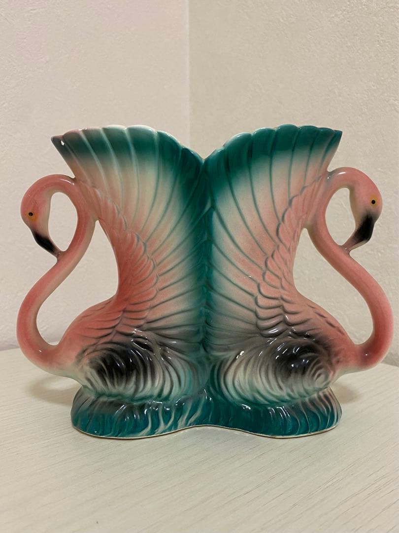 希少品 ピンク フラミンゴ 花瓶 フラワーベース 50S ミッドセンチュリー