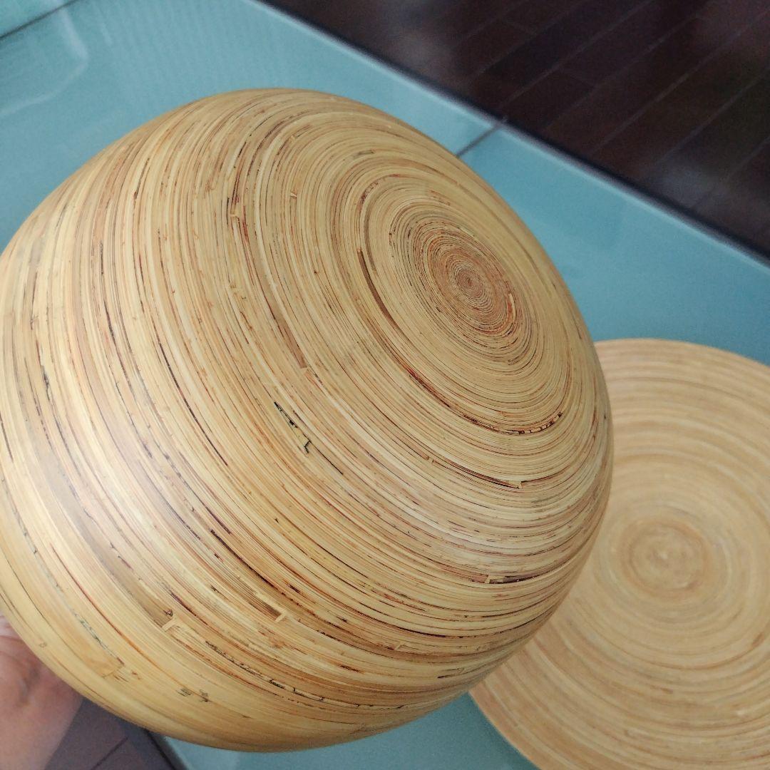 【最終】美品!天然木 ハンドメイド 球体鉢 プランタートレイ付