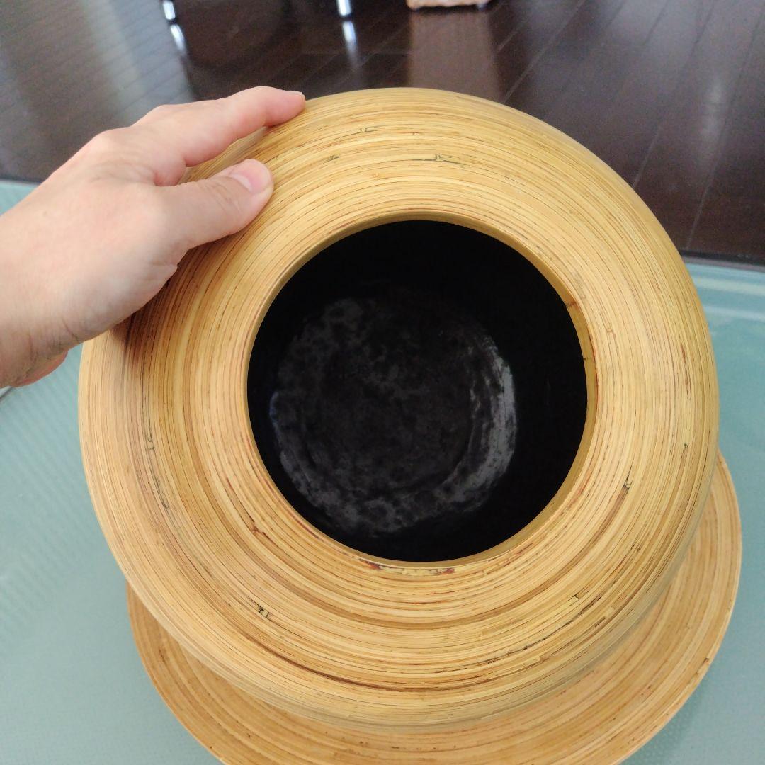 【最終】美品!天然木 ハンドメイド 球体鉢 プランタートレイ付