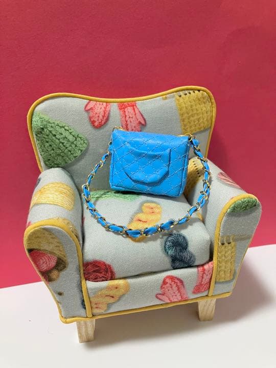 ★ハンドメイド★ ミニチュア ショルダーバッグ スカイブルー アウトフィット