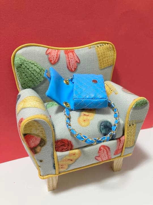 ★ハンドメイド★ ミニチュア ショルダーバッグ スカイブルー アウトフィット