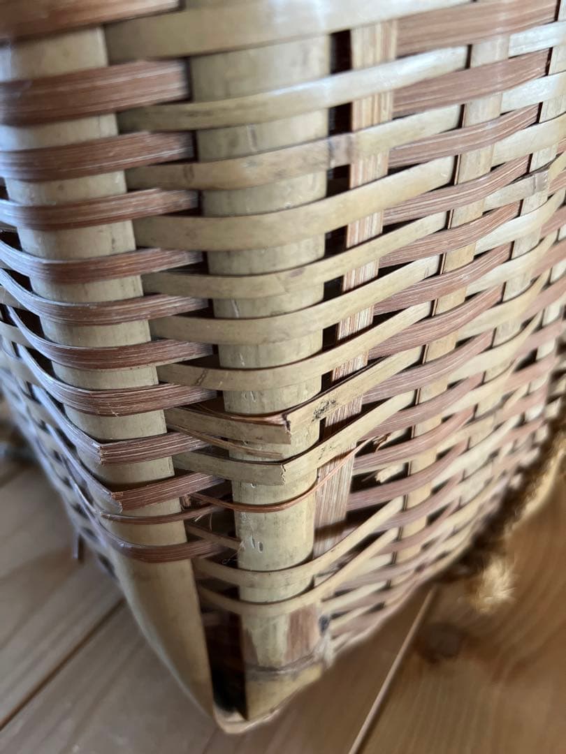 背負い籠　手作り　竹籠　古民具
