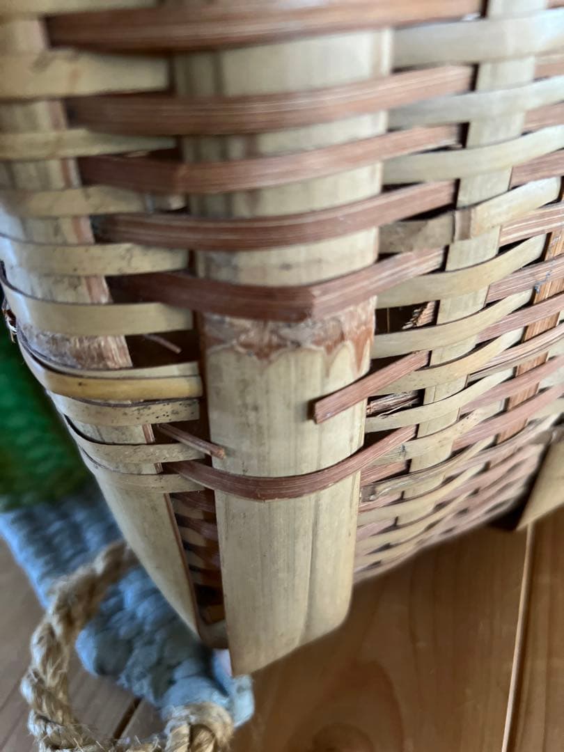 背負い籠　手作り　竹籠　古民具