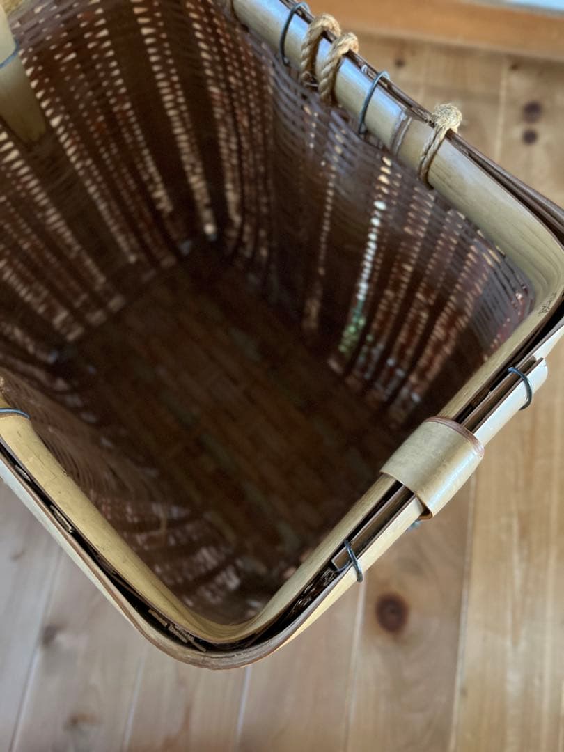 背負い籠　手作り　竹籠　古民具