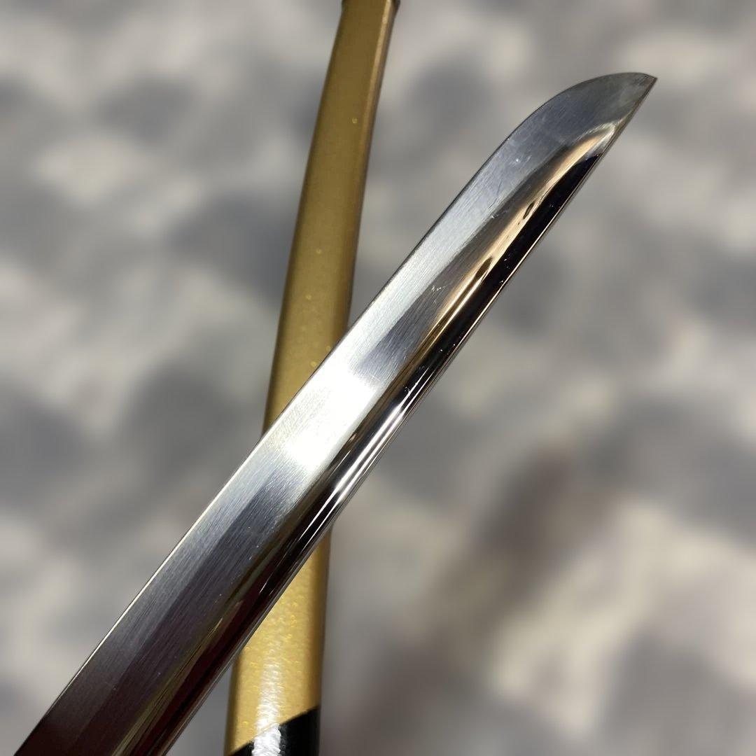 豪華版模造刀 赤柄赤鮫皮 南妙法蓮華経鍔 ツートン呂鞘