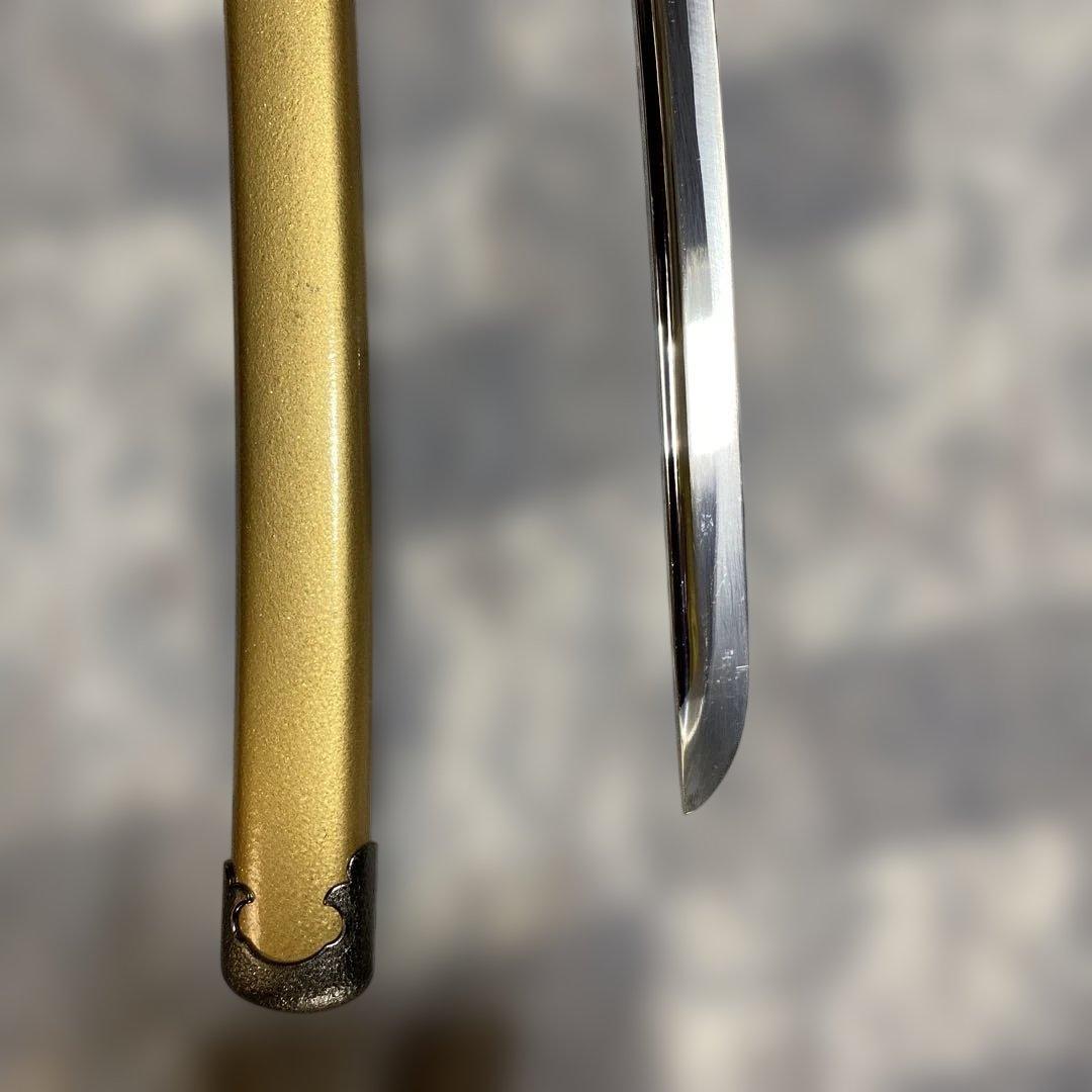 豪華版模造刀 赤柄赤鮫皮 南妙法蓮華経鍔 ツートン呂鞘