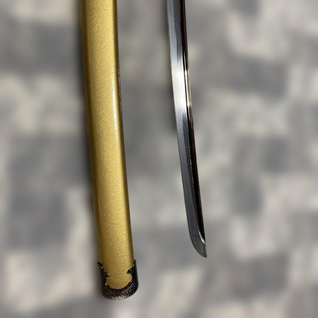 豪華版模造刀 赤柄赤鮫皮 南妙法蓮華経鍔 ツートン呂鞘