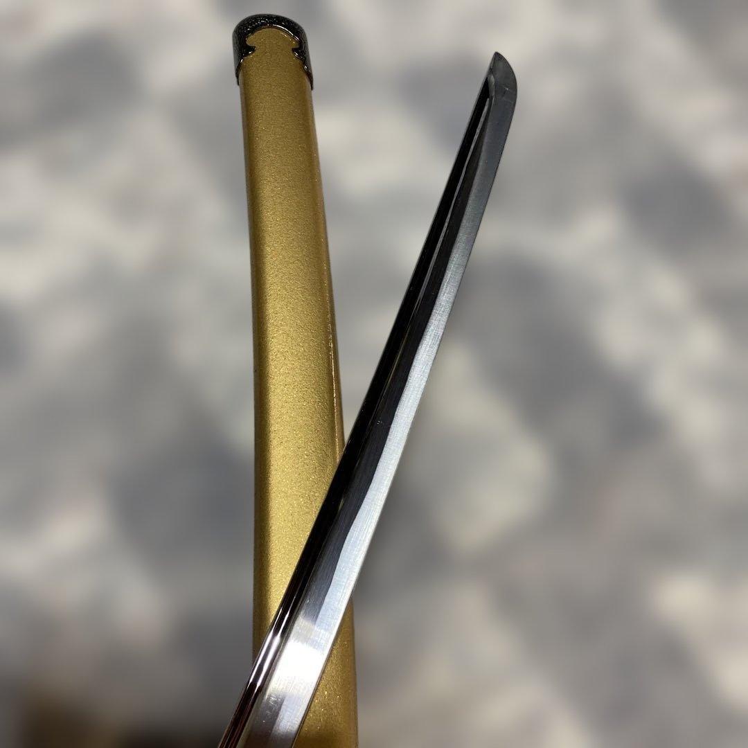 豪華版模造刀 赤柄赤鮫皮 南妙法蓮華経鍔 ツートン呂鞘