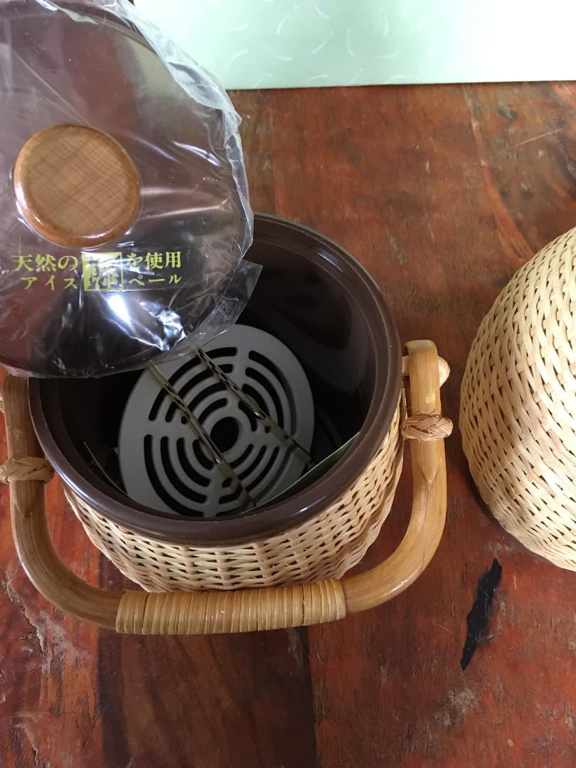 デットストック 北欧 象印 籐ポット&アイスペールセット