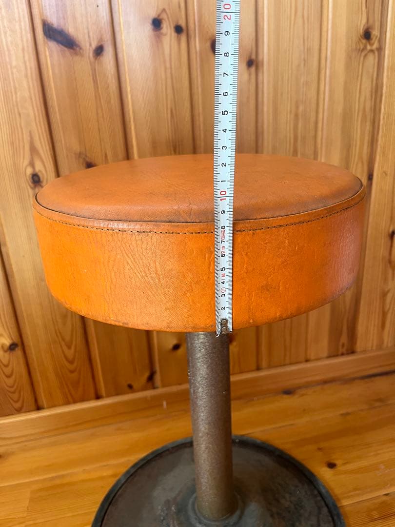 【アンティーク】回転式　丸椅子 スツール シャビー 昭和レトロ