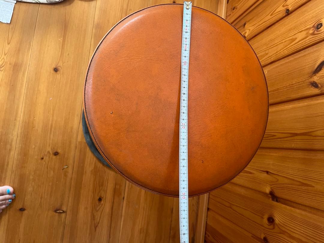 【アンティーク】回転式　丸椅子 スツール シャビー 昭和レトロ