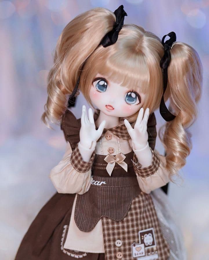 WH991 BJD 1/3 人形 ドール ウィッグ カツラ 耐熱 ハンドメイド