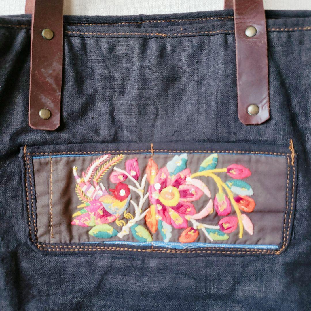 ★ 一点物 未使用 ★ アジア 少数民族 刺繍 古布 トートバッグ