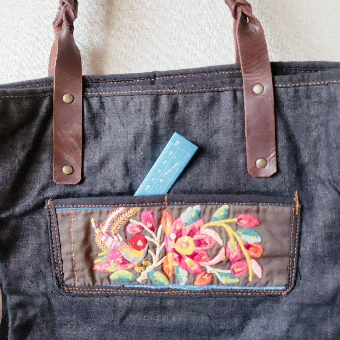 ★ 一点物 未使用 ★ アジア 少数民族 刺繍 古布 トートバッグ