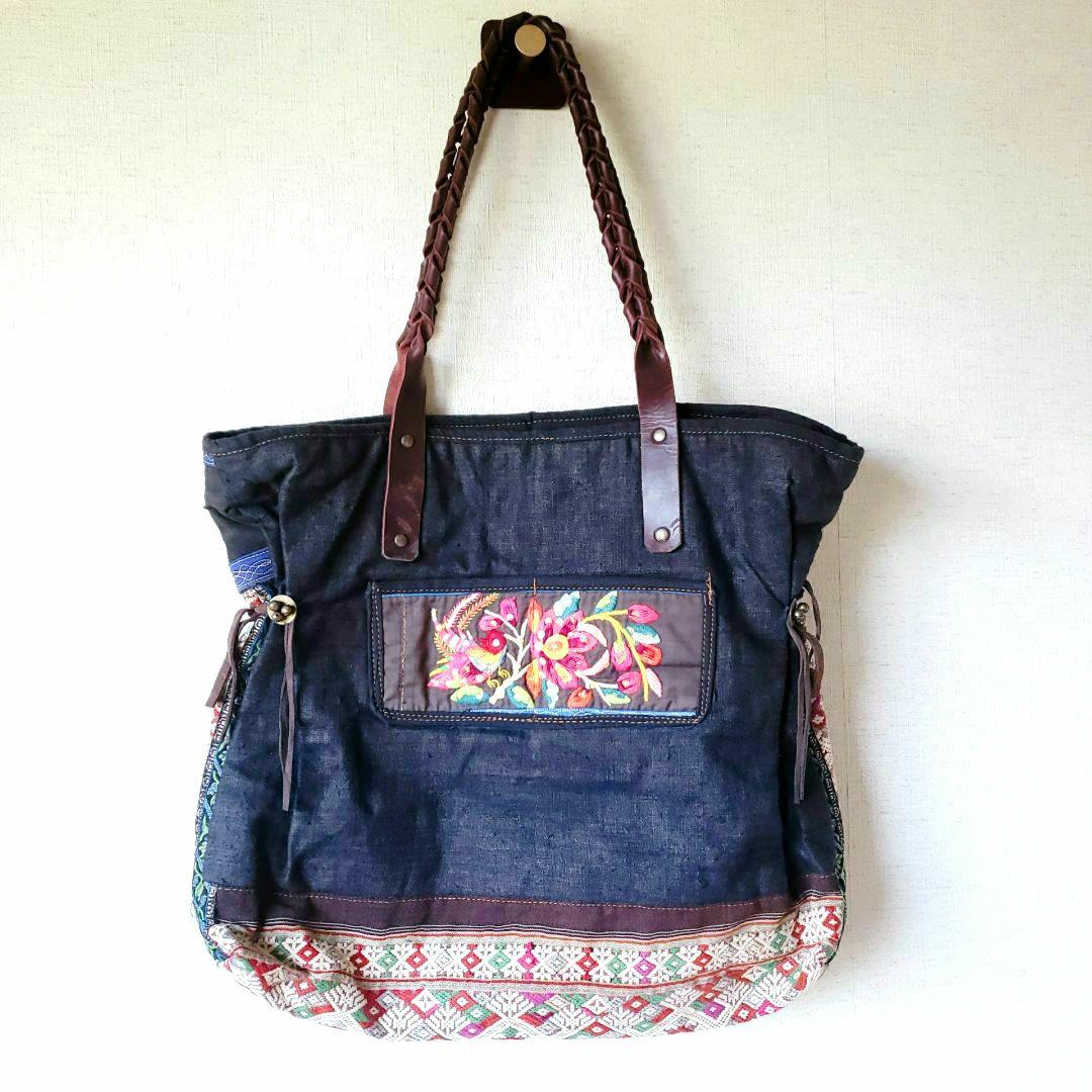 ★ 一点物 未使用 ★ アジア 少数民族 刺繍 古布 トートバッグ