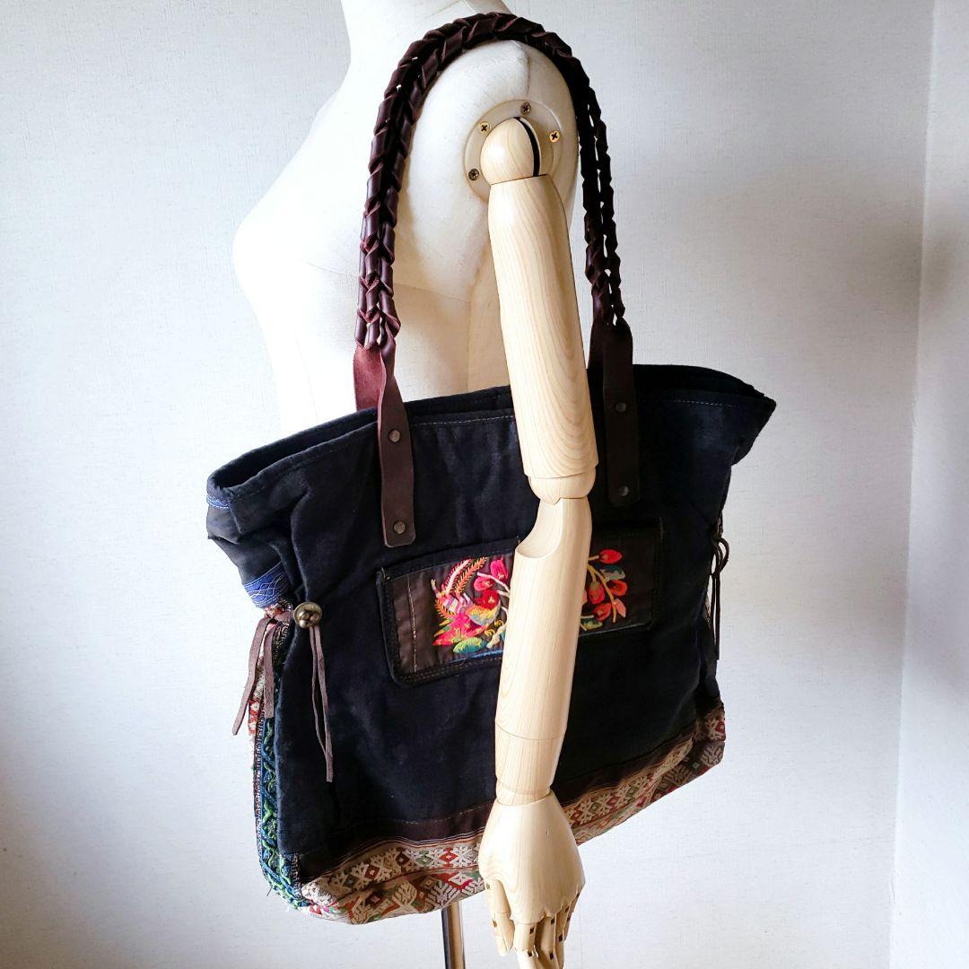 ★ 一点物 未使用 ★ アジア 少数民族 刺繍 古布 トートバッグ