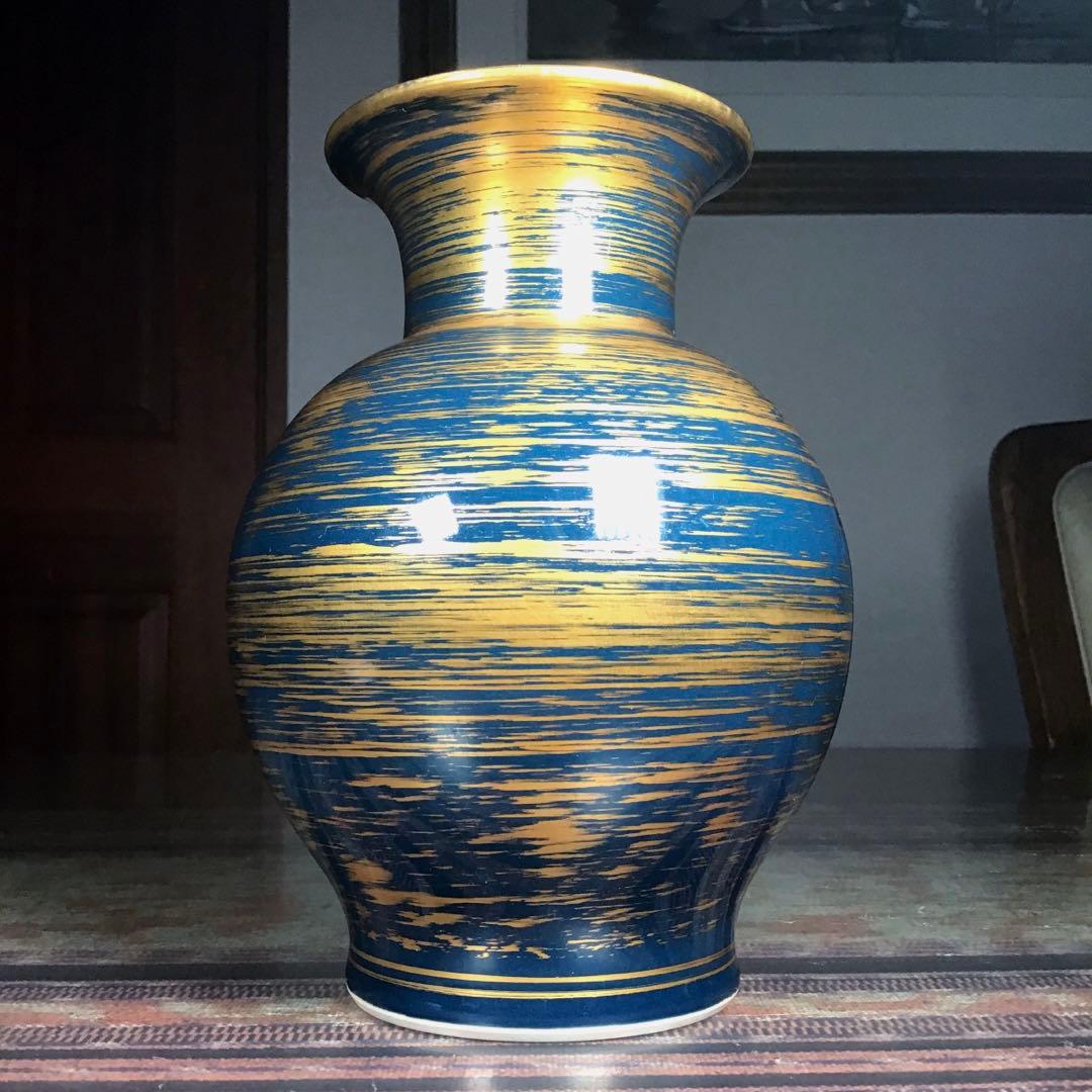 『メルうー特価』　京焼　二代目　宮永東山　『金刷毛目』　花瓶　制作No.80