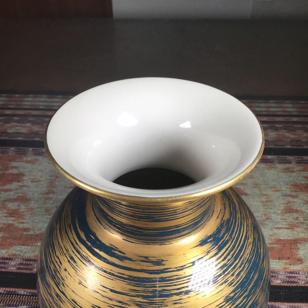 『メルうー特価』　京焼　二代目　宮永東山　『金刷毛目』　花瓶　制作No.80