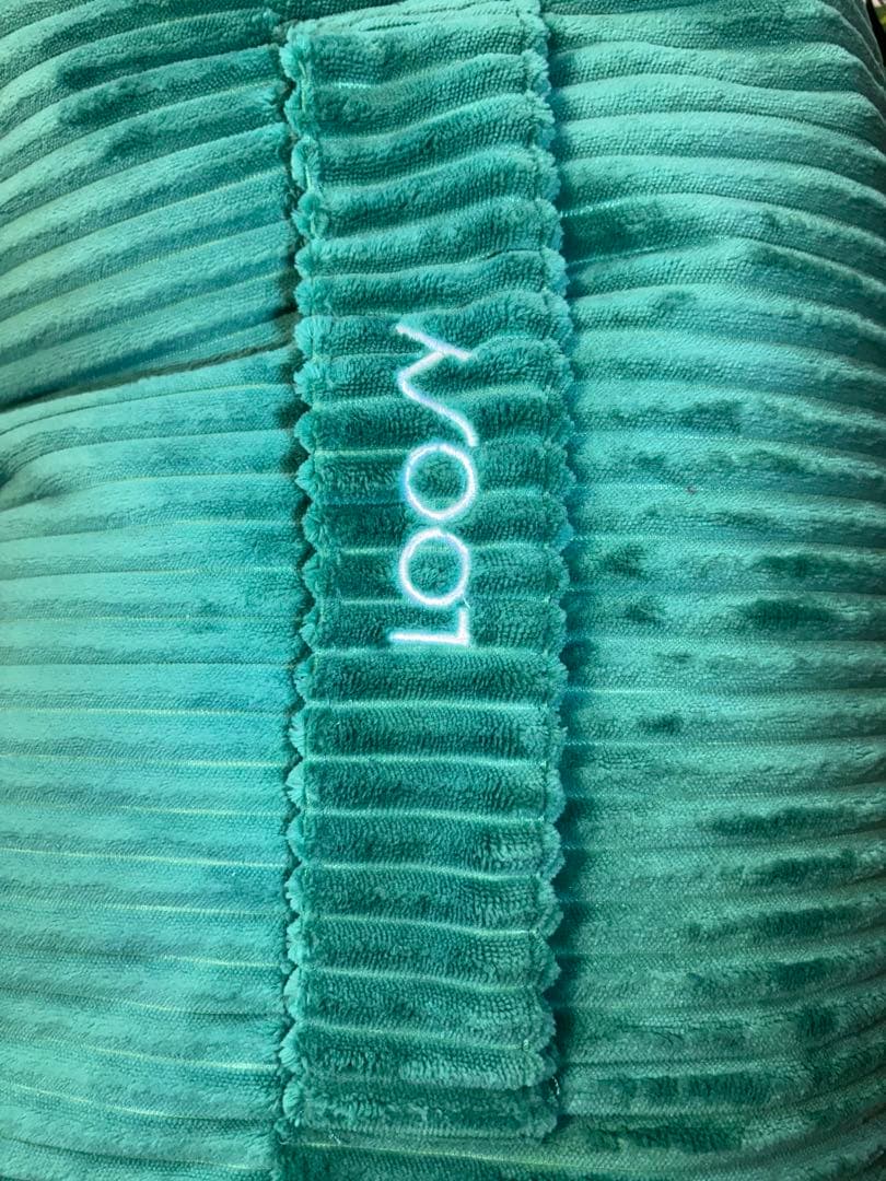 【美品】LOOSY 1人掛けソファ　グリーン　オットマン付き　ビーズクッション