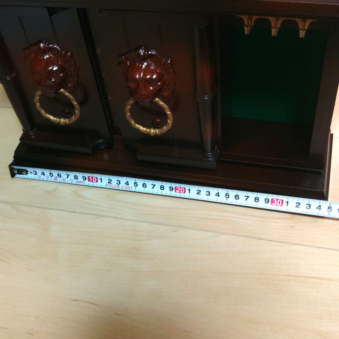 昭和レトロ　アンティーク調　ライオン ドアノッカーキャビネット置時計　花園