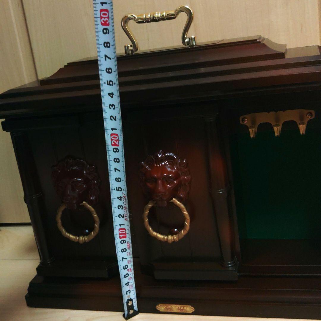 昭和レトロ　アンティーク調　ライオン ドアノッカーキャビネット置時計　花園