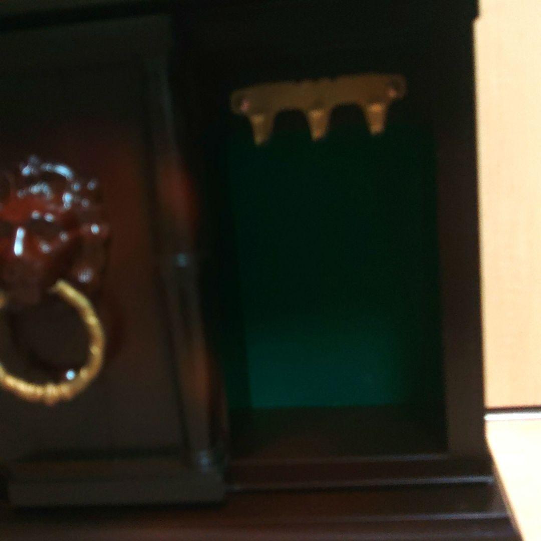 昭和レトロ　アンティーク調　ライオン ドアノッカーキャビネット置時計　花園