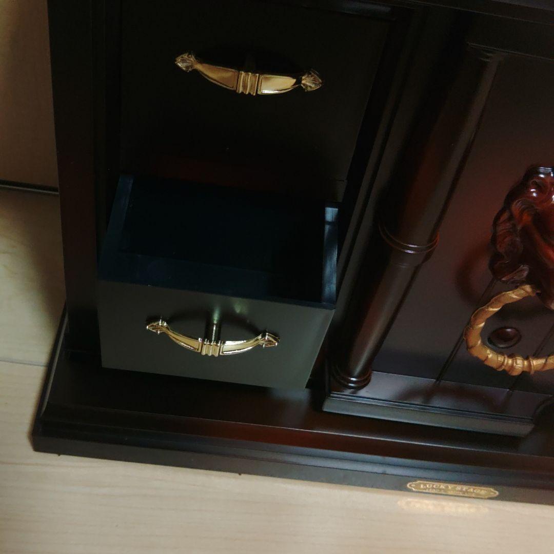 昭和レトロ　アンティーク調　ライオン ドアノッカーキャビネット置時計　花園