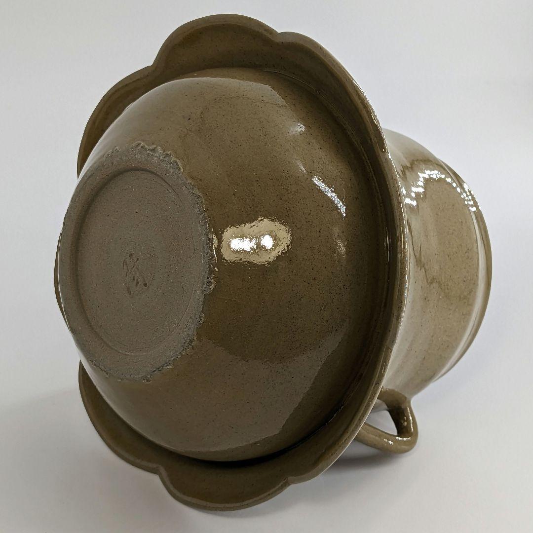 宮川陽仙 虫明焼 耳付水指 茶道具 茶器 水差 抹茶 食器 工芸品 置物 容器