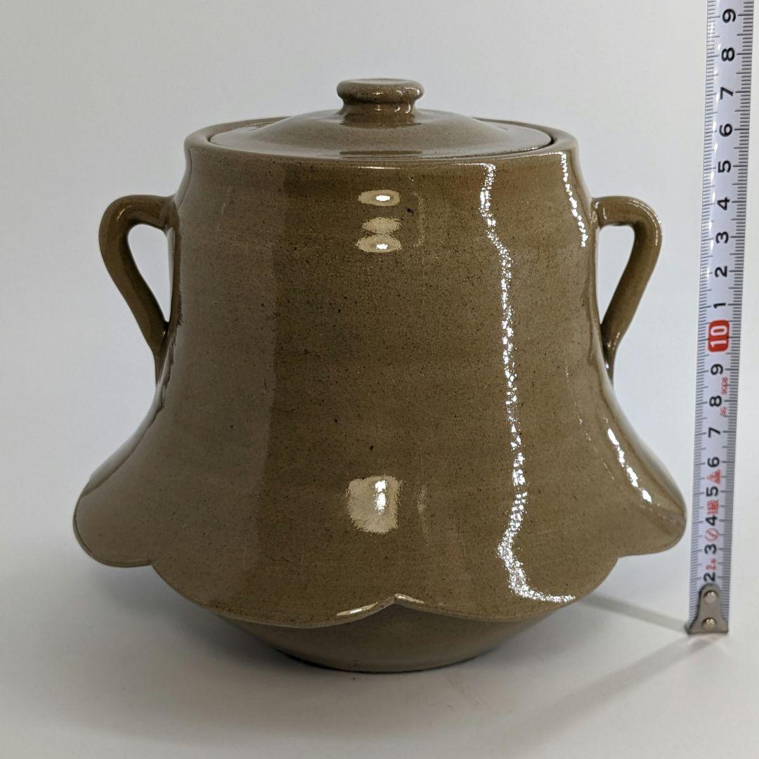 宮川陽仙 虫明焼 耳付水指 茶道具 茶器 水差 抹茶 食器 工芸品 置物 容器