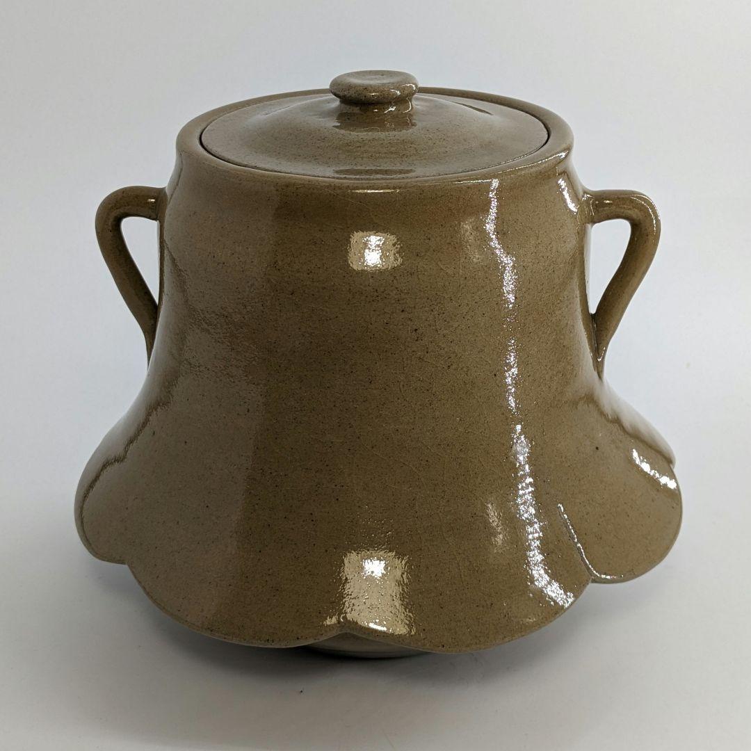 宮川陽仙 虫明焼 耳付水指 茶道具 茶器 水差 抹茶 食器 工芸品 置物 容器
