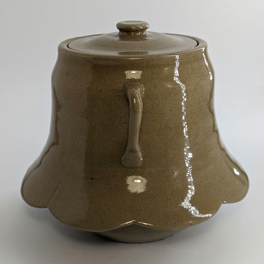 宮川陽仙 虫明焼 耳付水指 茶道具 茶器 水差 抹茶 食器 工芸品 置物 容器