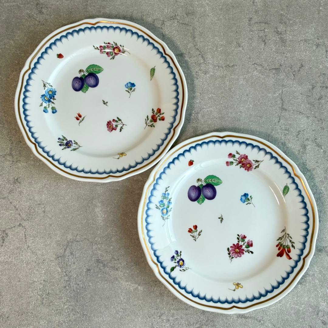 【美品】リチャードジノリ イタリアンフルーツ プレート2枚＆スワンディッシュ