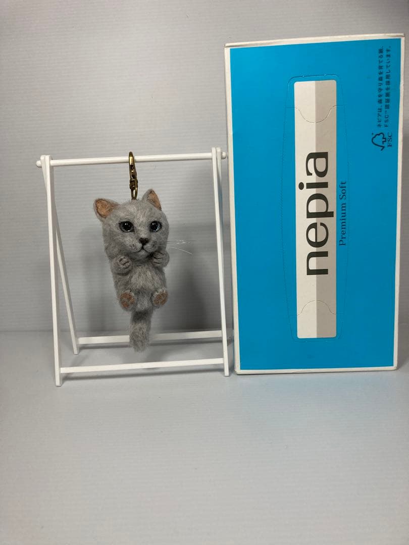 羊毛フェルト 猫 サンプルページ キーホルダー Ｍサイズ 植毛あり