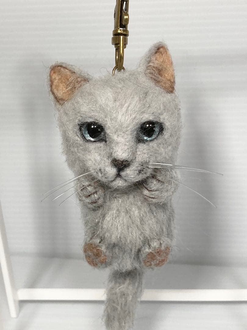 羊毛フェルト 猫 サンプルページ キーホルダー Ｍサイズ 植毛あり