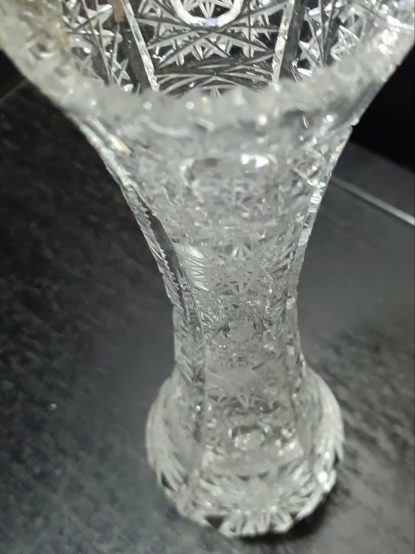 ボヘミアクリスタル 花瓶 BOHEMIA フラワーベース 高級ガラス チェコ製