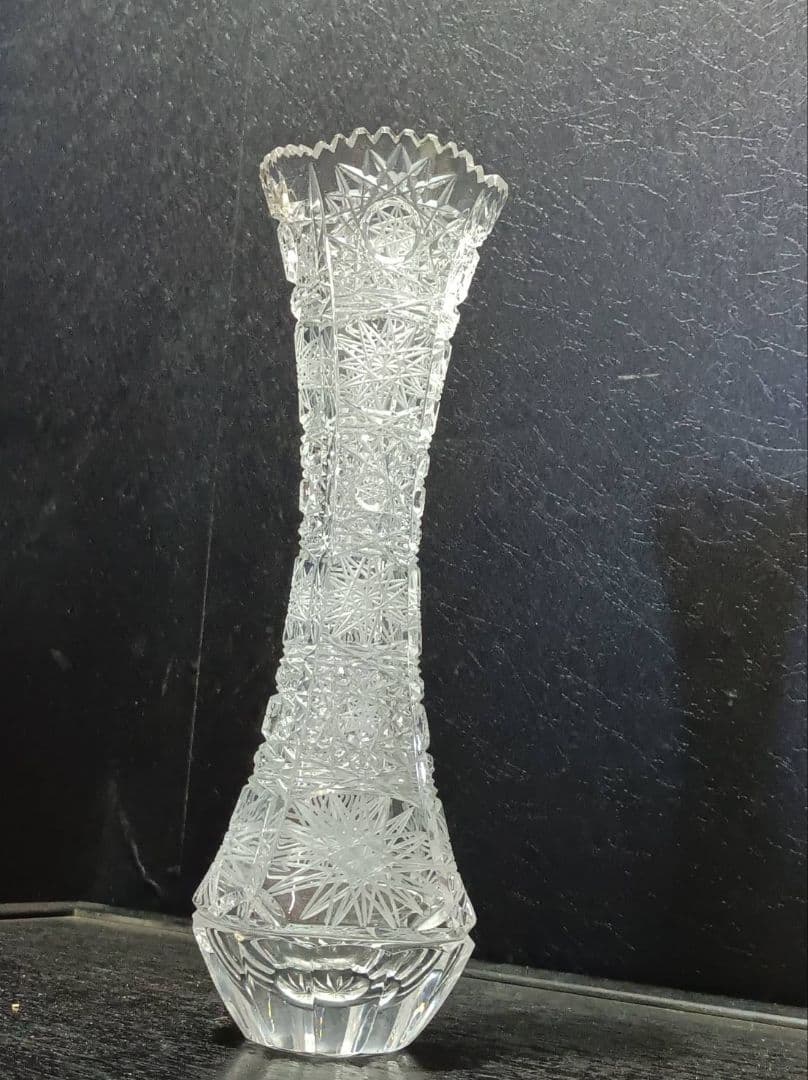 ボヘミアクリスタル 花瓶 BOHEMIA フラワーベース 高級ガラス チェコ製