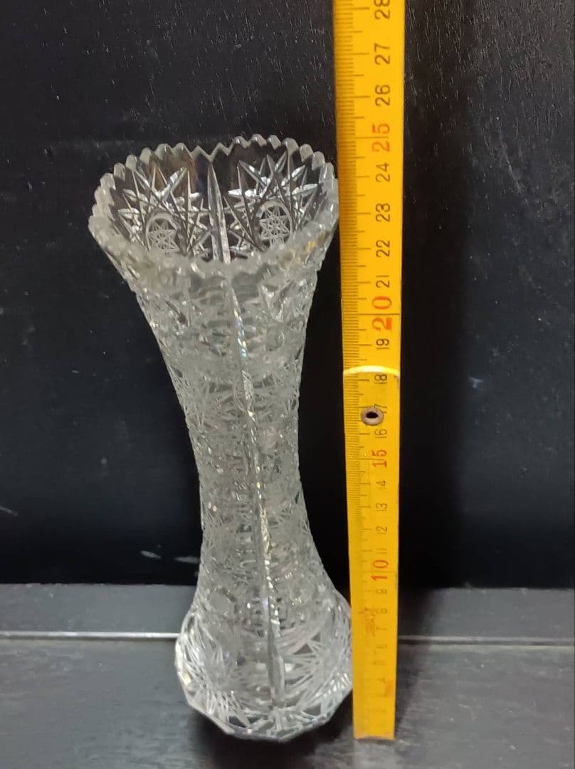 ボヘミアクリスタル 花瓶 BOHEMIA フラワーベース 高級ガラス チェコ製