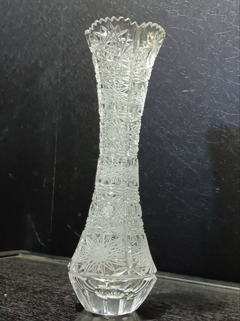 ボヘミアクリスタル 花瓶 BOHEMIA フラワーベース 高級ガラス チェコ製
