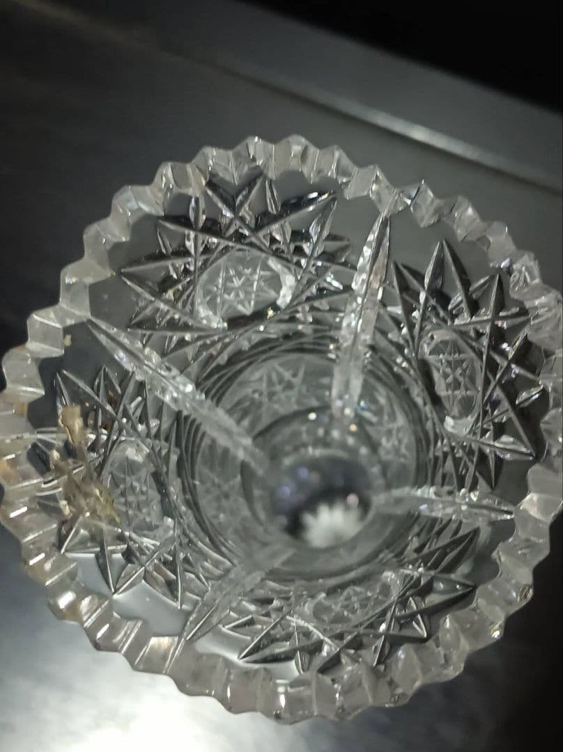 ボヘミアクリスタル 花瓶 BOHEMIA フラワーベース 高級ガラス チェコ製