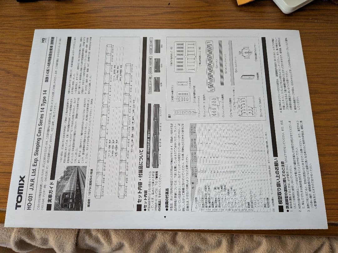 TOMIX HO-031 国鉄14系14形寝台客車基本セット