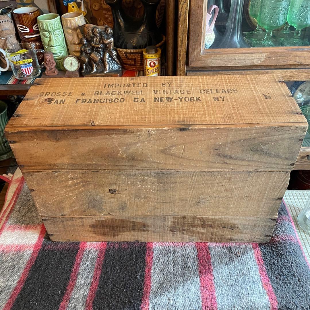 希少！OLD 70's アメリカアンティーク木箱　酒USAヴィンテージ西海岸