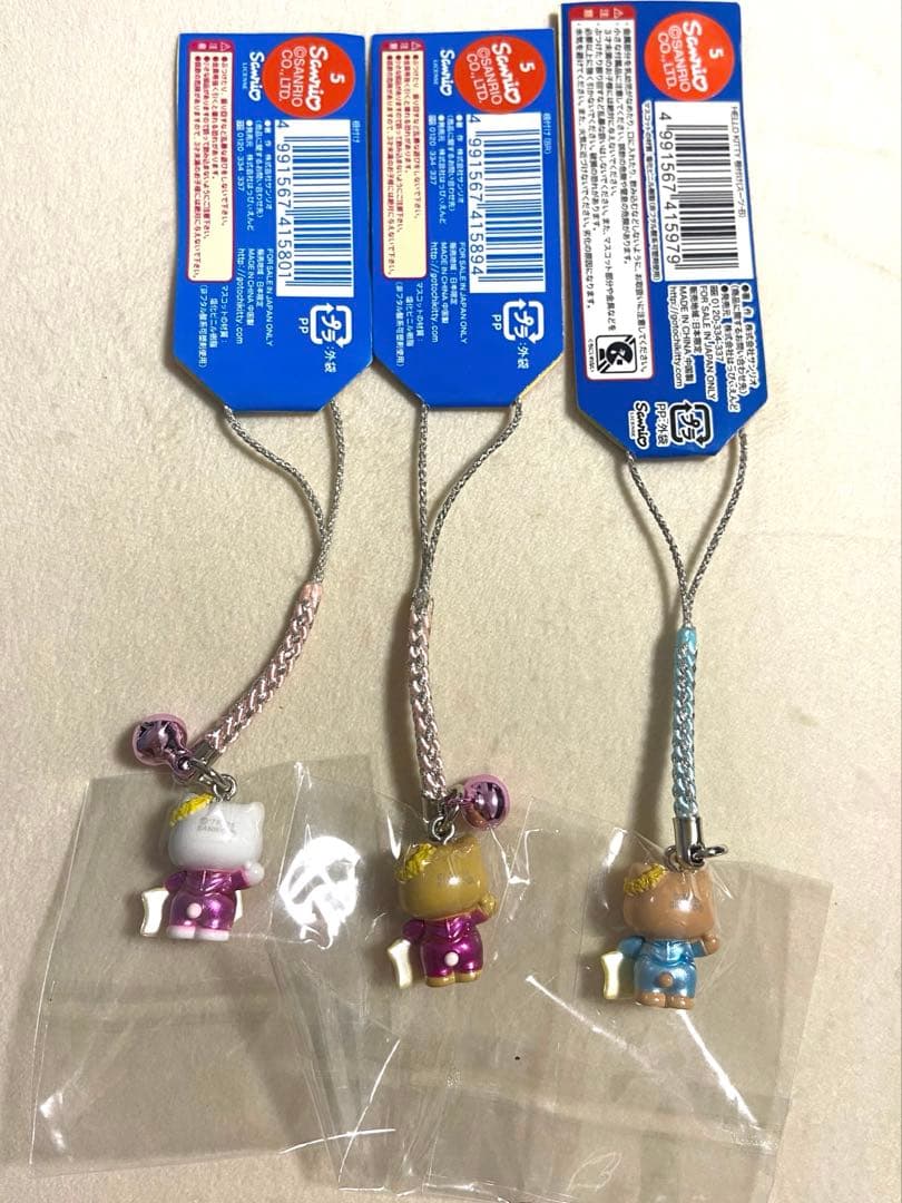 ご当地キティ　千葉限定　房総マリン　日焼け　色白　根付け　３つセット