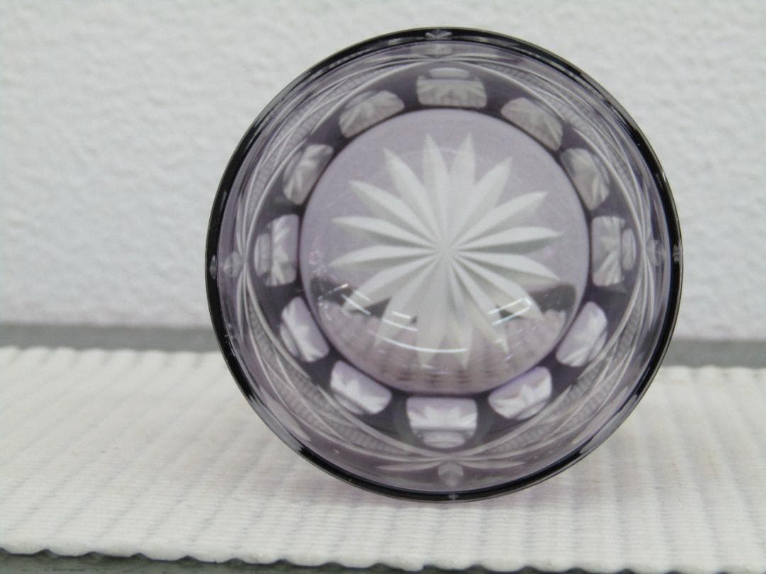 江戸切子　江戸紫　紫色 ガラス製グラス　未使用品