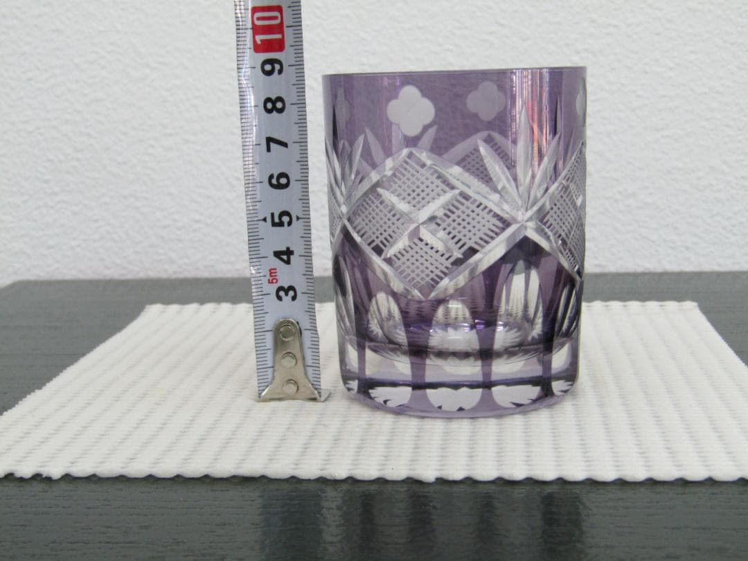 江戸切子　江戸紫　紫色 ガラス製グラス　未使用品