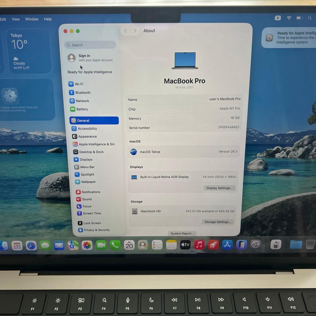 MacBookPro 14インチ M1 16/500GB 14core
