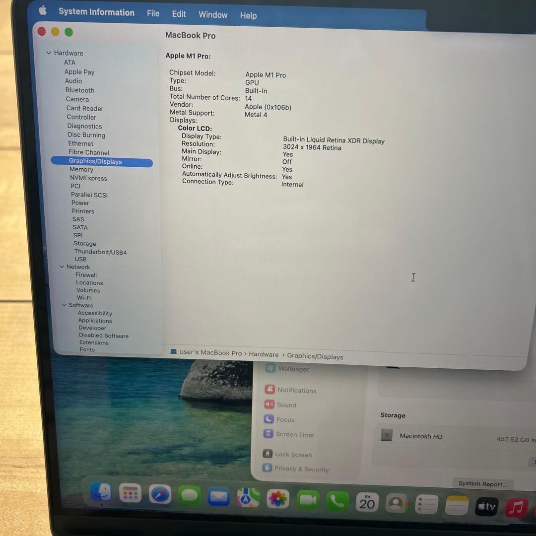 MacBookPro 14インチ M1 16/500GB 14core