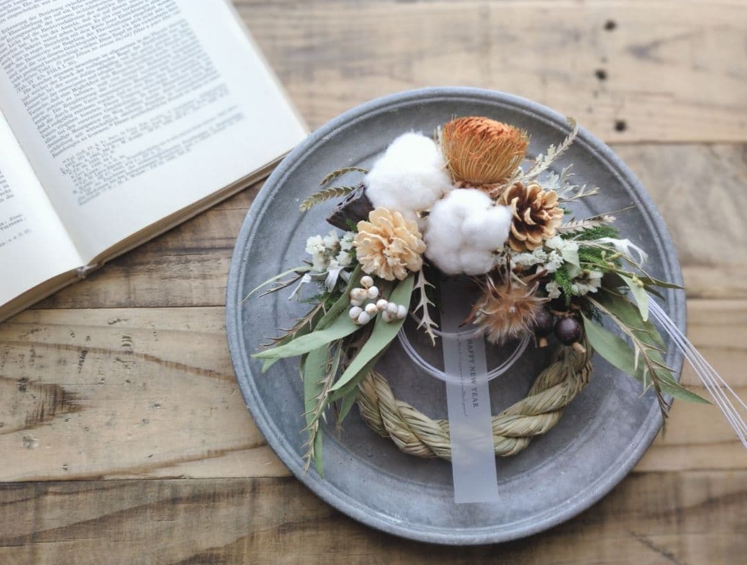 2026しめ縄リース お正月飾り ナチュラルインテリア 2way ①